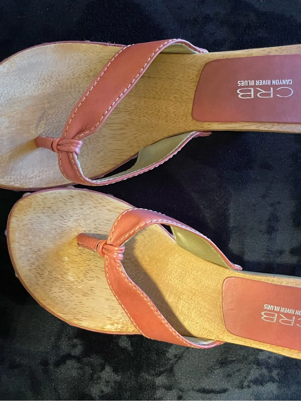 CRB Canyon River Blues-Made in Brazil 🇧🇷 Women Pink Leather Studded Wood Sandals